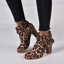 Load image into Gallery viewer, Women&#39;s Ankle Boots Leopard Boots